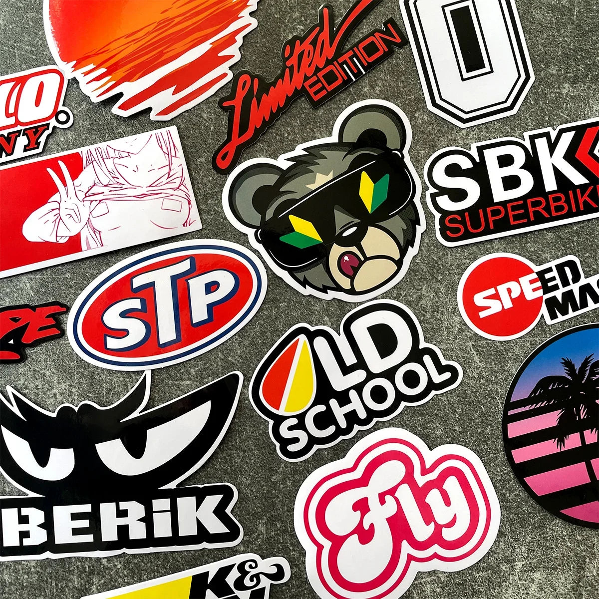 40PCS Racing Sponsors Laser Rainbow Car Stickers Motorcycle Moto MotorcrossAuto Body Windshield Helmet Decals Accessories