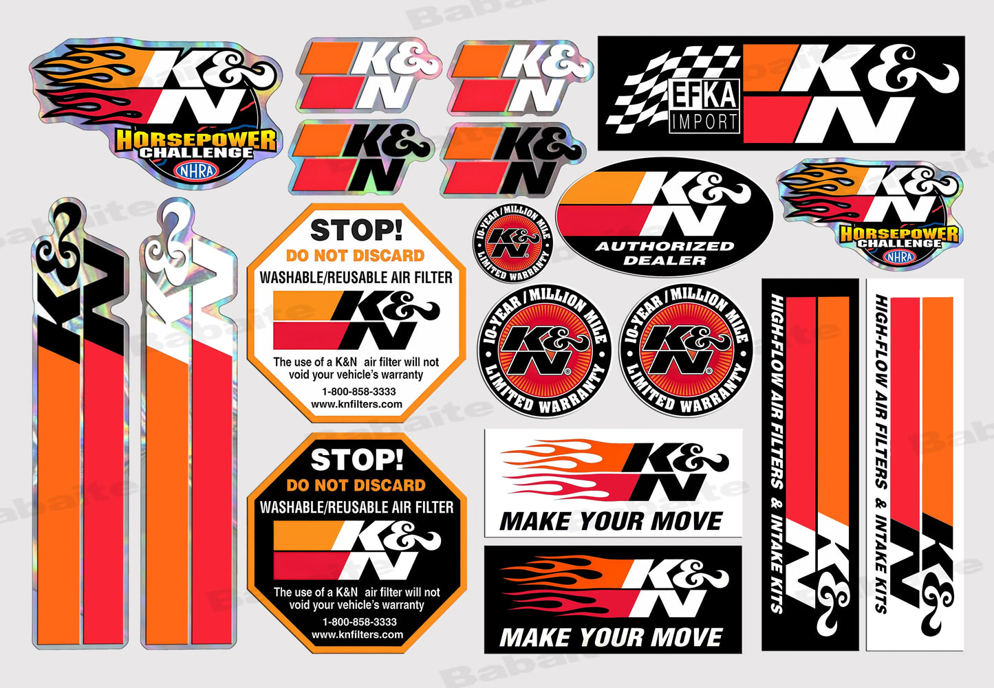 K & N Personality Stickers Moto Sticker Auto Body Bumper Windows Motorcycle Laptop Walls Vinyl Decal Car Tuning Accessories