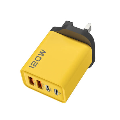Cargador USB de 4 puertos, 120 W, tipo C, adaptador de carga rápida para iPhone, Samsung, Xiaomi y Huawei.