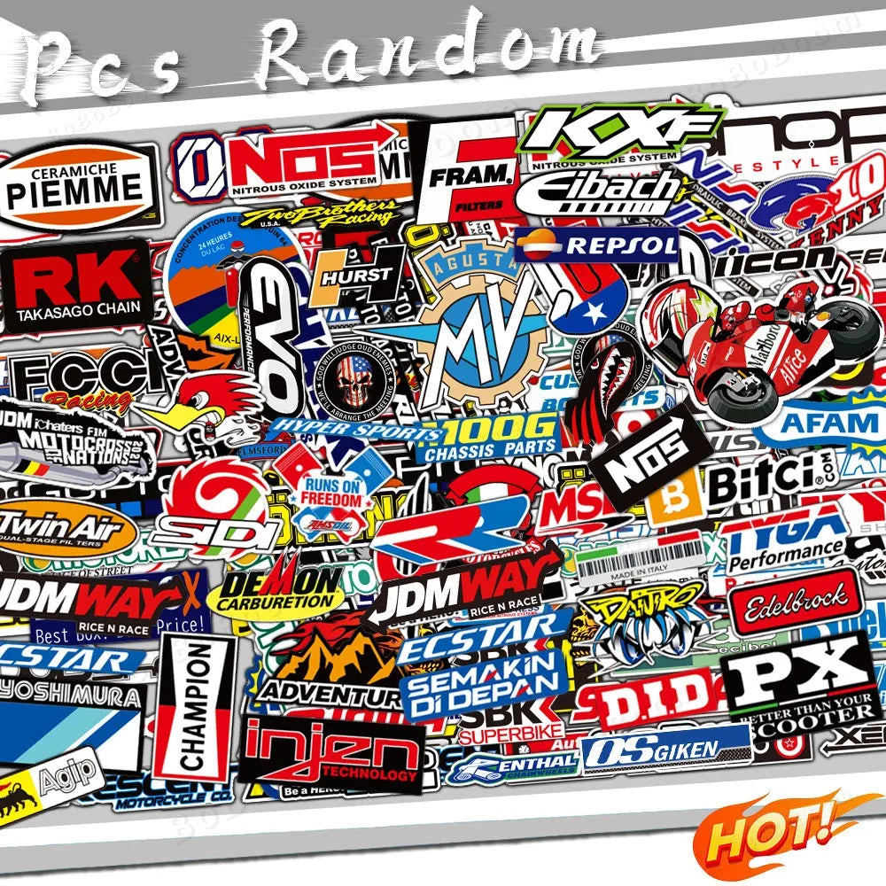 Motorcycle Stickers MotorBike Sponsor Logo Helmet Tank Side Strips Decals Waterproof For Honda Suzuki Kawasaki BMW Yamaha KTM