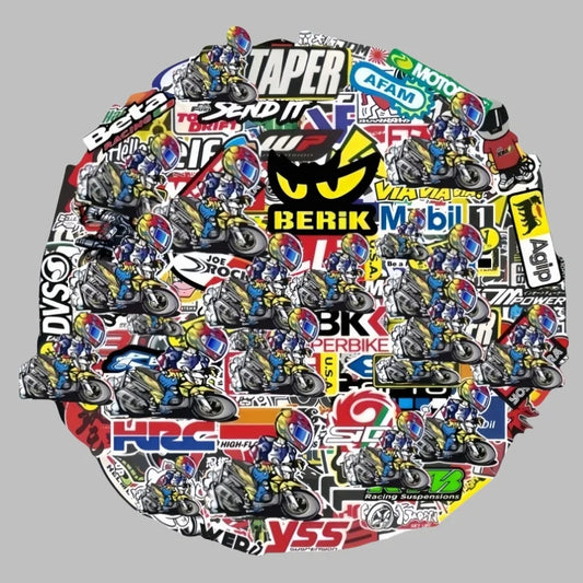 40/80/120 PCS Random Motorcycle Sticker Moto Luggage Helmet For Yamaha Honda Kawasaki Racing Brand Logo DIY PVC Decal Waterproof