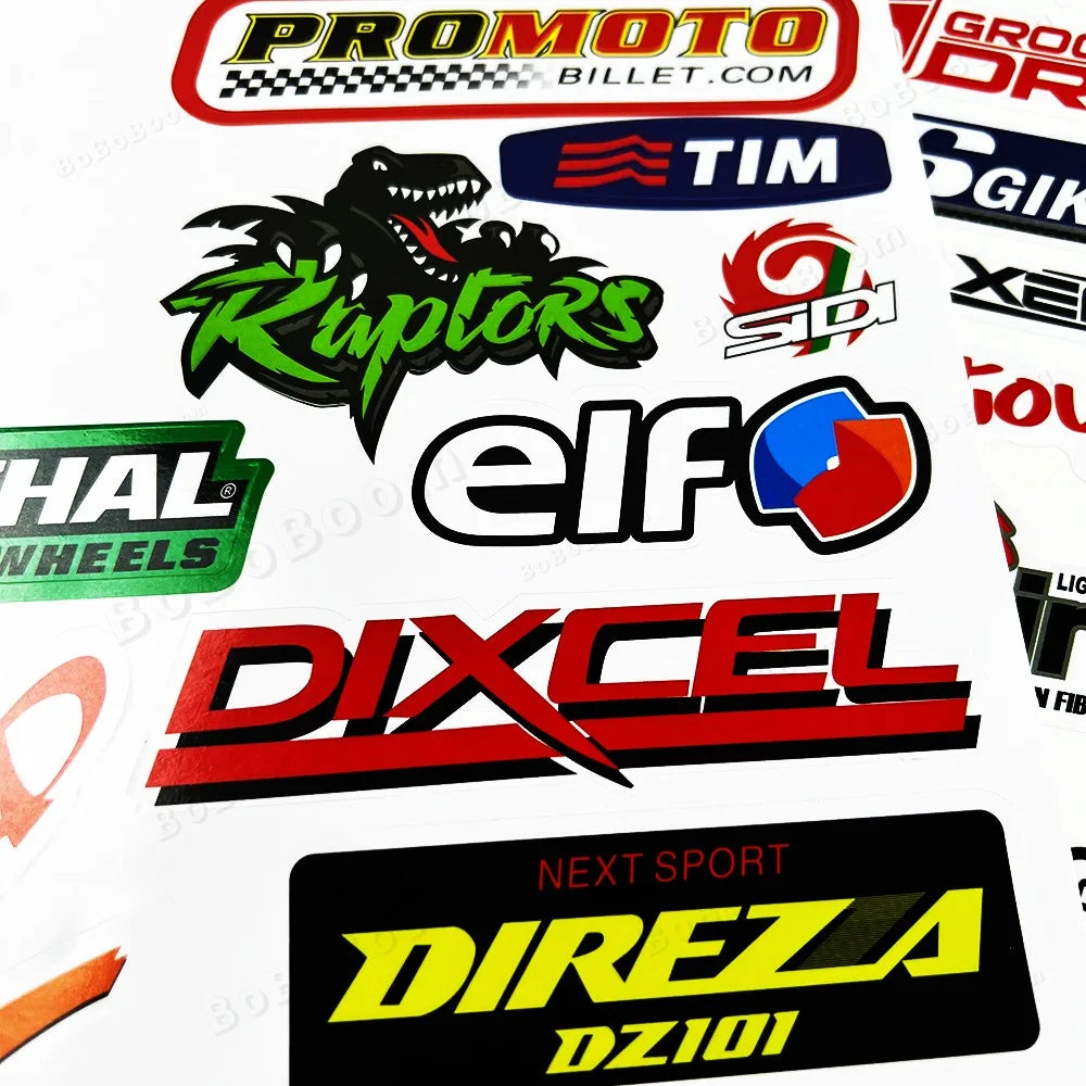 Motorcycle Stickers MotorBike Sponsor Logo Helmet Tank Side Strips Decals Waterproof For Honda Suzuki Kawasaki BMW Yamaha KTM