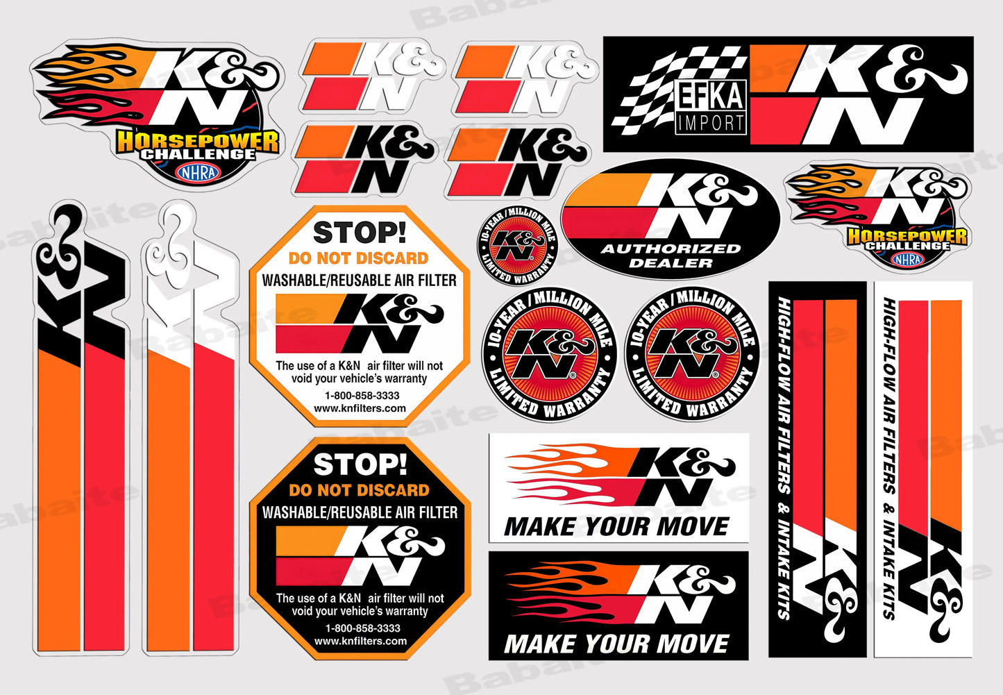 K & N Personality Stickers Moto Sticker Auto Body Bumper Windows Motorcycle Laptop Walls Vinyl Decal Car Tuning Accessories
