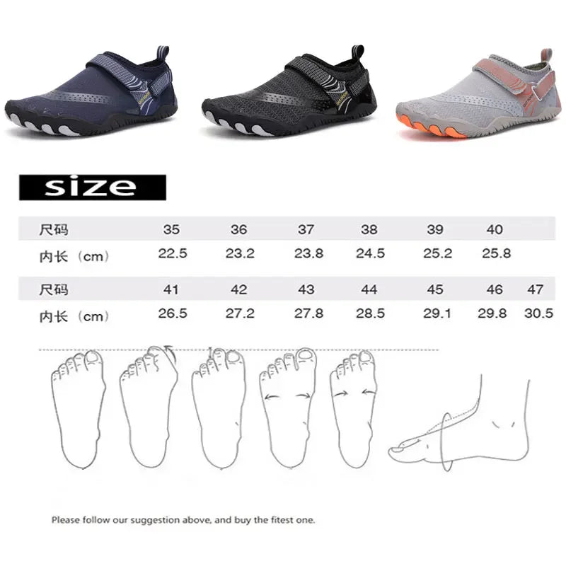 Unisex  Aqua Shoes Quick Dry Beach Shoes Men Breathable Sneakers Barefoot Upstream Water Shoes Women Swimming Sport Shoe
