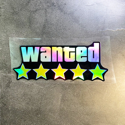 1PC WANTED Reflective Motorcycle Stickers Waterproof for Scooter Helmet Box DIY Car Windows Bumper Trunk Durable Vinyl Decals