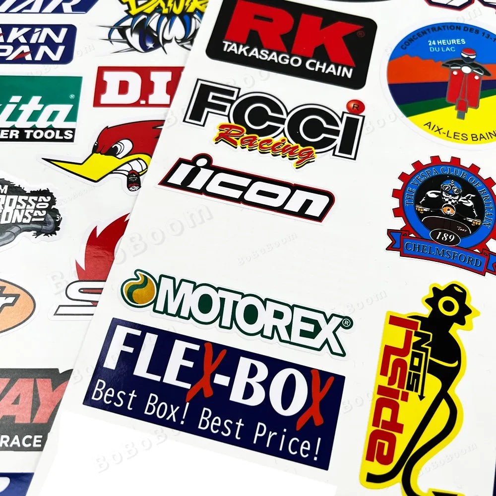 Motorcycle Stickers MotorBike Sponsor Logo Helmet Tank Side Strips Decals Waterproof For Honda Suzuki Kawasaki BMW Yamaha KTM