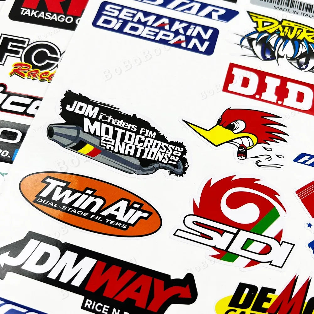 Motorcycle Stickers MotorBike Sponsor Logo Helmet Tank Side Strips Decals Waterproof For Honda Suzuki Kawasaki BMW Yamaha KTM