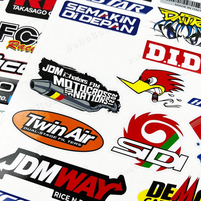 Motorcycle Stickers MotorBike Sponsor Logo Helmet Tank Side Strips Decals Waterproof For Honda Suzuki Kawasaki BMW Yamaha KTM