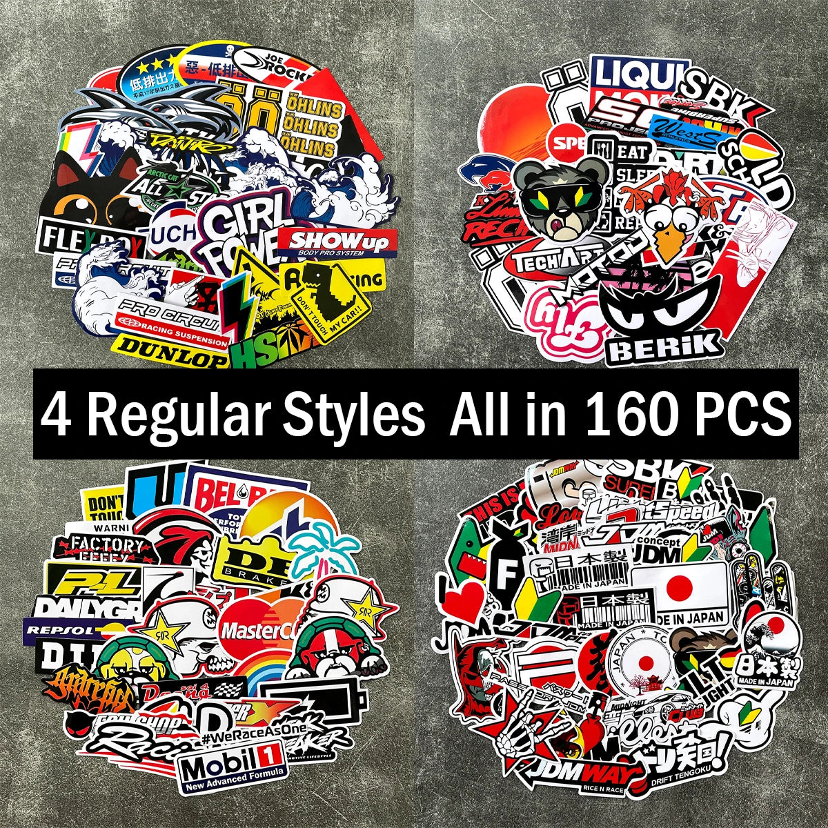 40PCS Racing Sponsors Laser Rainbow Car Stickers Motorcycle Moto MotorcrossAuto Body Windshield Helmet Decals Accessories
