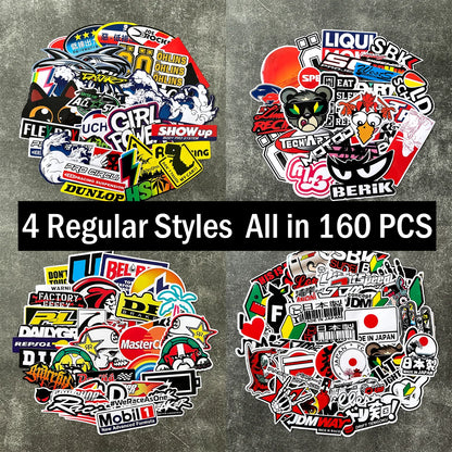 40PCS Racing Sponsors Laser Rainbow Car Stickers Motorcycle Moto MotorcrossAuto Body Windshield Helmet Decals Accessories