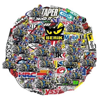 40/80/120 PCS Random Motorcycle Sticker Moto Luggage Helmet For Yamaha Honda Kawasaki Racing Brand Logo DIY PVC Decal Waterproof